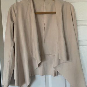 Zara Tan Suede Cropped Blazer Jacket